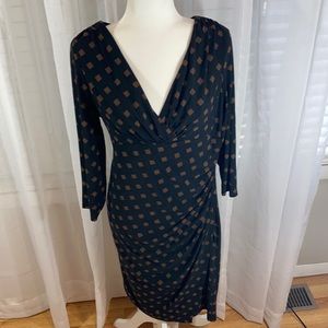 Lauren Ralph Lauren Black & Brown Dress V Neck 14